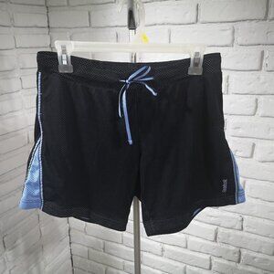 Reebok Youths Size Medium Black & Blue Play Dry Tie Waist Shorts